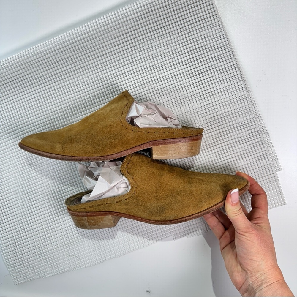 Matt Bernson Suede Mule Pointed Toe Slip On Tan Size 7.5 - Picture 4 of 10